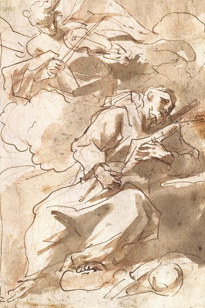 Un menestrello angelico appare a San Francesco da Gasparo Diziani